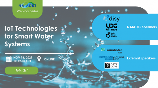 NAIADES Webinar on IoT Technologies for Smart Water Systems.